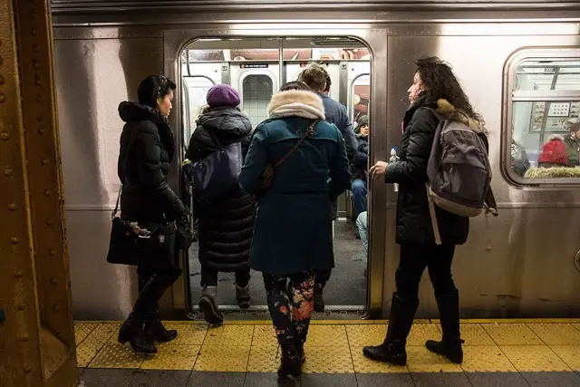 Subway commuters in January 2016
